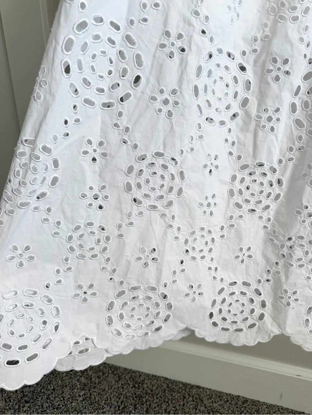 Madewell Embroidered Eyelet Poplin Dress Size 12 - Picture 7 of 11